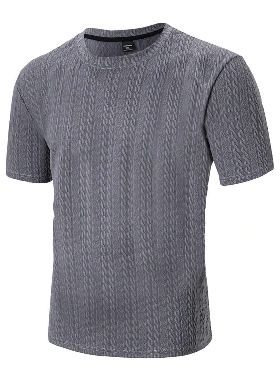 Manfinity Homme Herren Große Größen Rundhals Kurzarm Einfaches T-Shirt, Lässiger Alltags Tragekomfort