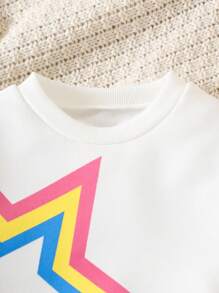 فستان بلوزة رياضي سادة باكمام طويلة ملون من الأنسجة الشبكية واللون المتضاد للفتيات، مناسب للمدرسة والحفلات والعطلات خلال فصل الخريف والشتاء - أبيض - مشاهدة 5