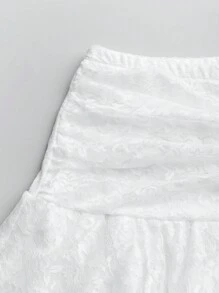 Chiquease White Lace Layered Hem Skirt, Spring/Summer - White - View 5