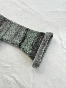 Soleia Women Vacation Colorful Stripe Flare Sleeve Crochet Knit Sweater, Fashionable