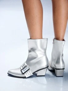 Cuccoo CUCCOO GRLICON Women's Mid-Calf Boots, Y2K Style, Punk Rock, Biker, Cool Girl Outfit, Suitable For Halloween, Christmas, Party