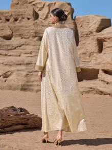 Al Najma Women's Elegant Turkish & Arabian Traditional Long Dress, Modest Kaftan