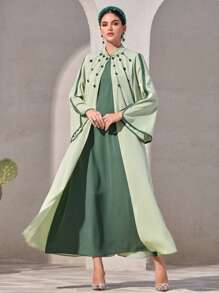 Al Najma Women's Casual Arabic Style Dress, Minimalist Fashion For Everyday Wear,Modest - Green - View 7