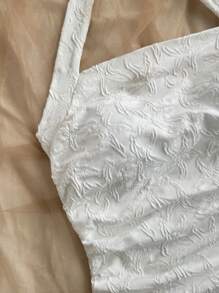 Soleia Top de tirantes con cuello halter y detalle de pliegue en el lateral con estampado de estrellas de mar para mujer, ideal para vacaciones