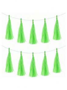 SHEIN 5pcs/Bag Colorful Tissue Tassel Banner, Tissue Ribbon Tassel Party Background Hanging Decoration, Suitable For Weddings, Birthdays, Single Lady, Parties