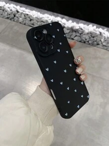 Maryam Alam 1 pieza Funda de teléfono con diseño de corazón azul mate y elegante, compatible con iPhone11/12/13/14/15/16promax, S24/S23/A06/A16, adecuada para mujeres, regalo del Día de San Valentín