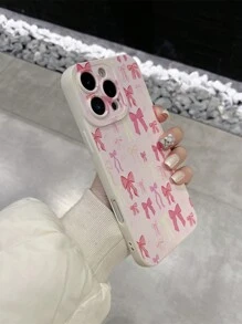 Duchess Plum Artist 1 件时尚哑光粉色蝴蝶结手机壳，简约可爱设计，兼容 iPhone11/12/13/14/15/16promax、S24/S23/A06/A16，适合情人节 - 彩色 - 查看 5