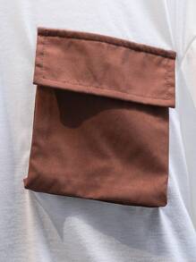 SHEIN Leap Crew Teenage Boy Utility Pockets Short Sleeve Top And Shorts Set