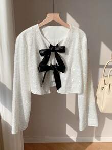 Comfortcana 女式亮片前系长袖夹克，秋季