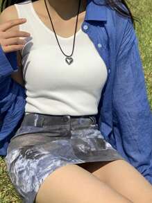 DAZY Effen kleur damesblouse met lange mouwen en knoopsluiting aan de voorkant, casual, alledaagse kleding