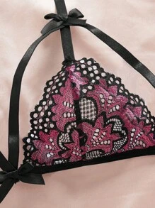 Seduluxe Plus Size Ladies' Lace Hollow-Out Sexy Lingerie Set