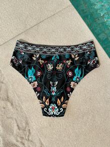 Vivid Eden 女士印花简约比基尼泳裤，休闲度假