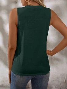 EMERY ROSE Women Solid Color Round Neck Sleeveless Casual Tank Top