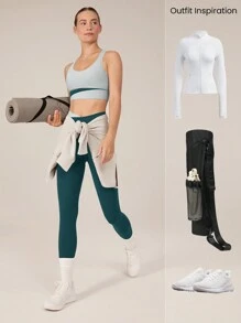 GLOWMODE FeatherFit™-Sculpt Two-Tone Sports Bra Medium Impact Workout Daily Gym