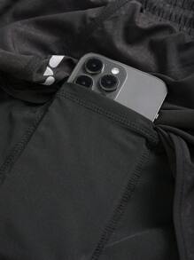 Manfinity Sport Corelite Men's Printed Drawstring Waist Casual Sports Shorts, Daily Leisure Wear