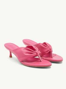 CUCCOO CHICEST Women's Sweet & Elegant Platform Thong Sandal Heels - Pink - View 7
