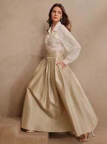 Anewsta 高腰优雅喇叭裙，彰显皇家气质