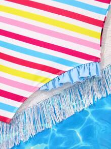 SHEIN X Care Bears Tween Girl 多巴胺条纹美人鱼卡通连体泳衣 - 彩色 - 查看 7