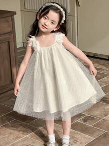 DAZY Young Girls' Solid Color Cami Dress, Minimalist & Practical Multipurpose,Girls Summer Outfits - White - View 7