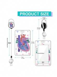 Porta badge retrattile con fermaglio, portaidentità a forma di cuore con molletta per tesserino da lavoro, custodia protettiva verticale di alta qualità per lavoro, ufficio, infermieri, studenti, insegnanti, uomini e donne, per San Valentino, matrimonio di San Valentino, compleanno
