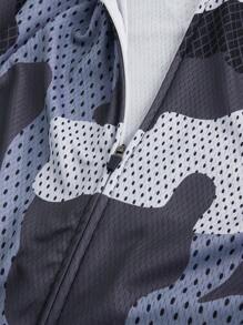 Manfinity Sport Corelite Men's Camouflage Print Crew Neck Cycling Short Sleeve Top - Grey - View 4