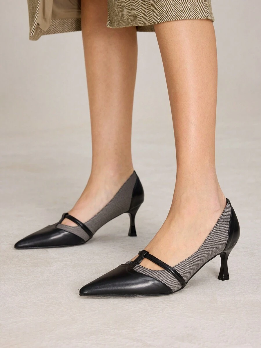 MOTF PREMIUM BLACK POINTED TOE HIGH HEELS