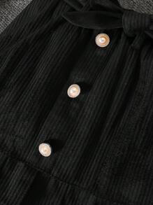 SHEIN Set de 2 piezas: Blusa de terciopelo con cuello alto y falda de cola de pez, elegante, para niña, apto para uso diario