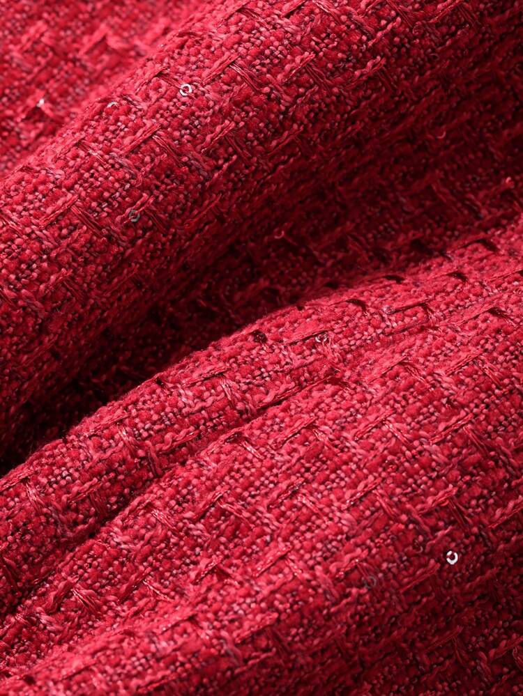 Elegant Wedding Guest, Party, Date Attire Solid Color Round Neck Studded Midi Dress For Women Prom Dress Elegant Sundress,Dress For Wedding Red Women Dresses Christmas Cocktail Dress