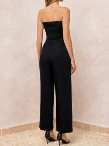SHEIN Clasi Conjunto de 2 piezas para mujer: Top tubo y pantalones de moda