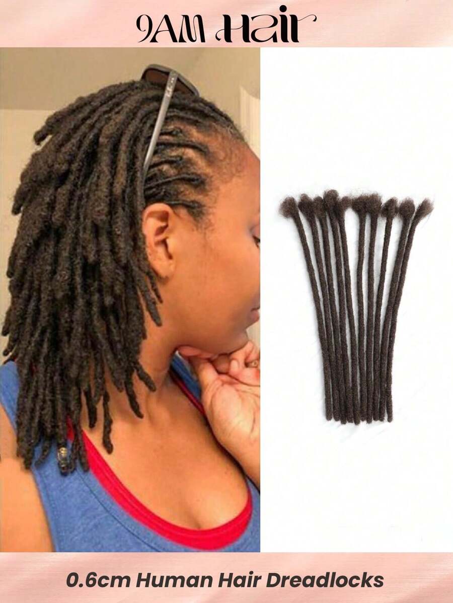 0.6cm Diameter Options 8-14 Inch 10 Strands Colorful 100% Human Hair Dreadlock Extensions Hair Extensions - S2 - View 1