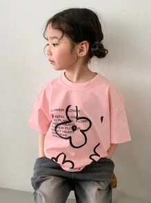 Dazy Kids Young Girl T-Shirt, Fall Summer Easter - Pink - View 1