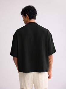 Forever 21 Koszula męska typu seersucker boxy oversize w kolorze zielonym