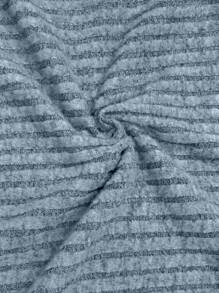 SHEIN Loose Sleeve Top Paired With Adjustable Waist Bodycon Shorts, 2 Pieces Maternity Set - Blue - View 7