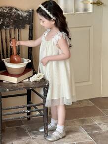 DAZY Young Girls' Solid Color Cami Dress, Minimalist & Practical Multipurpose,Girls Summer Outfits - White - View 4