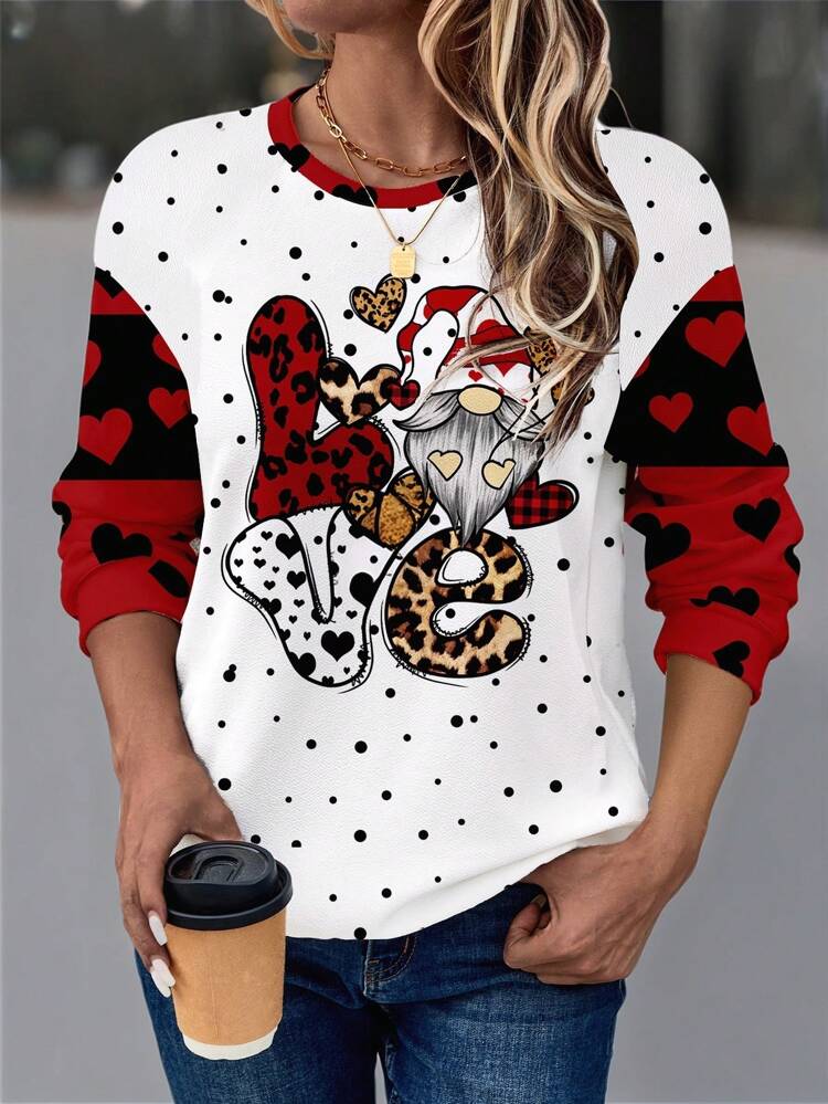 Women's Casual Fleece Crew Neck Sweatshirt For Autumn & Winter