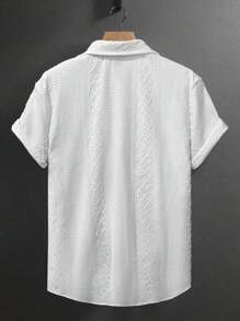 Manfinity Homme 男士休闲纯色提花短袖衬衫