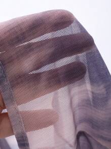 DAZY All-Over Floral Print V-Neck Tie Front Flare Sleeve Blouse For Women,Ruffle,Fall Women Clothes Long Sleeve Top - Purple - View 10