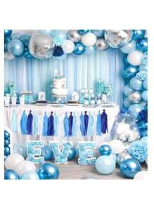 SHEIN 5pcs/Bag Colorful Tissue Tassel Banner, Tissue Ribbon Tassel Party Background Hanging Decoration, Suitable For Weddings, Birthdays, Single Lady, Parties