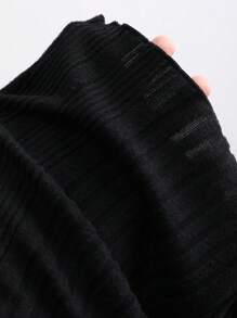 Sweetra Women Low-Cut Solid Color Cropped Knit Top, Soft Rib Knit Undershirt, Retro Style 2 Pieces Set, Suitable For Spring & Autumn - Multicolor - View 5