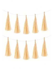 SHEIN 5pcs/Bag Colorful Tissue Tassel Banner, Tissue Ribbon Tassel Party Background Hanging Decoration, Suitable For Weddings, Birthdays, Single Lady, Parties