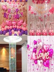 2 PIEZAS 1M X 2M Fondo de fiesta, lámina metálica, flecos, cortinas metálicas, cumpleaños, boda, decoración de aniversario de soltera, cortinas de seda para adultos, fondo de fiesta de cumpleaños, cortinas de pared con película de aluminio brillante con flecos