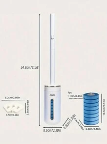 1 套一次性马桶刷套装，仅含 8 个一次性马桶刷头替换装、马桶清洁刷、自带洗涤剂头刷、浴室清洁刷、无盲点、清洁用品、清洁工具、返校用品浴室装饰夏季 - 白色 - 查看 6