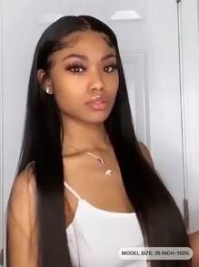 5x5無膠透明蕾絲閉合假髮直筒13x4自然顏色蕾絲正面假髮22-28英寸150%180%預先拔毛髮際線初學者友好人類頭髮適合女士 - SNatural - 查看 3