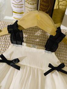 SHEIN Elladie kids 女婴可爱蝴蝶结吊带连衣裙，夏季 - 彩色 - 查看 3