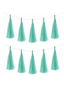 SHEIN 5pcs/Bag Colorful Tissue Tassel Banner, Tissue Ribbon Tassel Party Background Hanging Decoration, Suitable For Weddings, Birthdays, Single Lady, Parties