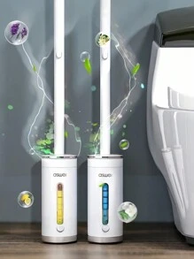 1 套一次性马桶刷套装，仅含 8 个一次性马桶刷头替换装、马桶清洁刷、自带洗涤剂头刷、浴室清洁刷、无盲点、清洁用品、清洁工具、返校用品浴室装饰夏季 - 白色 - 查看 1