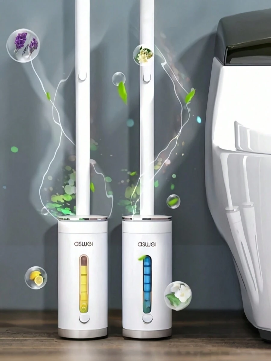 1 套一次性马桶刷套装，仅含 8 个一次性马桶刷头替换装、马桶清洁刷、自带洗涤剂头刷、浴室清洁刷、无盲点、清洁用品、清洁工具、返校用品浴室装饰夏季 - 白色 - 查看 1