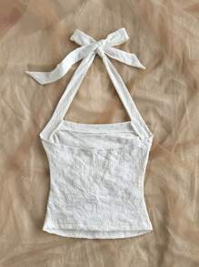 Soleia Top de tirantes con cuello halter y detalle de pliegue en el lateral con estampado de estrellas de mar para mujer, ideal para vacaciones