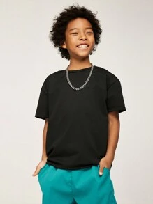 SHEIN Explorewe Tween Boy Casual Crew Neck Letter Print Short Sleeve T-Shirt And Loose Shorts Set, Suitable For Various Casual Occasions. Great For Outdoor Activities Like Park Play, Sports, Etc. - Multicolor - View 5