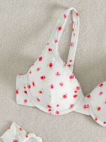 Swim Mod 夏季 1 件女式/青少年碎花两件套比基尼，带钢圈上衣和低腰下装，特殊面料 - 彩色 - 查看 4